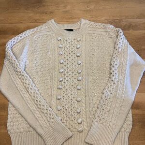 J. Crew Cream Textured Knit Sweater